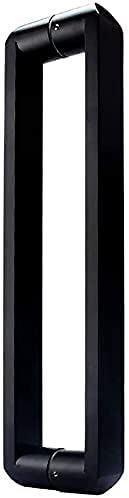 Poignée porte simple en verre noire anti-glisse pour douche 440mm