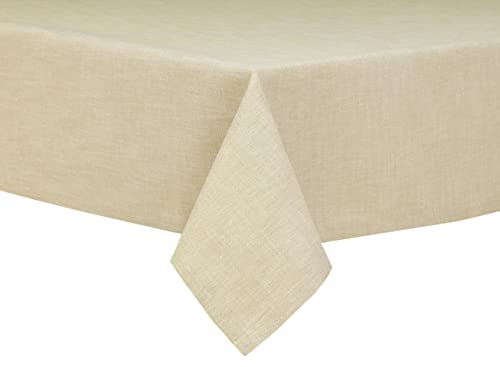 Simurq Tischdecke Abwaschbar-Wasserabweisend |Tischdecke rechteckig Leinenoptik -Lotuseffekt | Pflegeleicht & fleckenabweisend Tischdecken |Tischdecke Beige -Tischtuch Table Cloth (Beige, 130x170 cm) Cover
