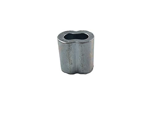 SwageRight MIL-SPEC Zinc Plated Copper Swage Sleeves Clip & Ferrules (1/4 inch) – Oval Duplex Wire Rope Cable Crimping Loop Fittings (Pack of 10) by Swage Right - Image 2