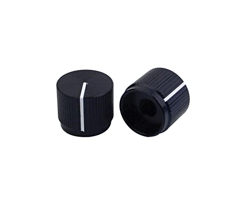Guyker 3Pcs Guitar Aluminum Flat Top Control Knobs Dia. 6Mm(0.24") Shaft Pots - Dome Tuning Potentiometer Knob Replacement Part For Electric Guitar Or Precision Bass, Black #TOP2