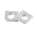 ZYAMY 4PCS 304 Stainless Steel M8 Square Chamfered Washers Heavy Duty Notched Metal Curtain Wall Washers Silver for Mechanical Equipment and Timber Structures Piping Electrical Industrial