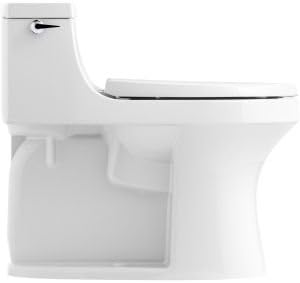 KOHLER K-5172-96 San Souci Comfort Height Compact Elongated 1.28 GPF Toilet with AquaPiston Flushing Technology and Left-Hand Trip Lever, Biscuit, 1-Piece