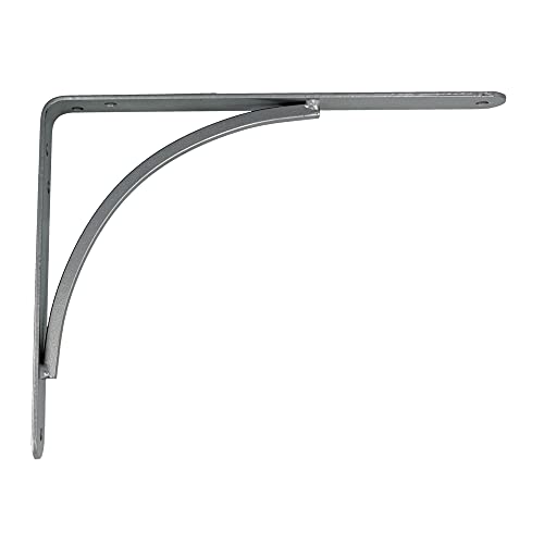 Amig - Palomilla para estanterías de pared | Escuadra metálica para baldas | Ángulo para estantes | Soporte | Acero | Color Gris metalizado | Medida: 250x200 mm | Peso máx. recomendado: 65 Kg