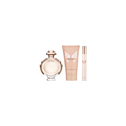Image of Paco Rabanne Olympea Eau de Parfum 50ml Gift Set 2021 (Contains 50ml EDP, 75ml Body Lotion & 10ml Travel Spray), Pack of 1