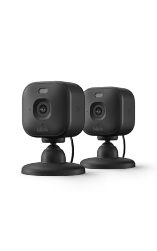 Image of Blink Mini 2K+ (newest model) with 1-Year Plus plan - Plug-in Home & Pet Security Camera with 2K video resolution, smart motion detection, works with Alexa - 2 camera (Black)