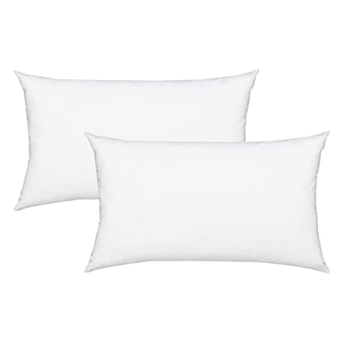 Fennco Styles White Pillow Insert - Premium Polyester Fiber, Made in USA, Square & Round Sizes (11”x15” 2-Pack) Cover