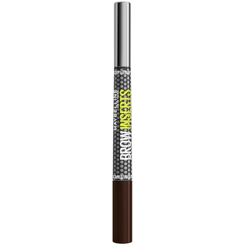Maybelline New York Brow Inserts 2-in-1 Eyebrow Pencil Pen and Fiber Gel 0.015MM Triple Tip for 100 Hair-Like Strokes in 30 Seconds 36-Hour Wear Smudge-Proof Shade: Black Brown 6
