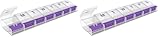 EZY DOSE Weekly (7-Day) Push Button Pill Organizer and Planner, Arthritis Friendly, X-Large, Clear Lids, Purple (67571PAMT) (Pack of 2)