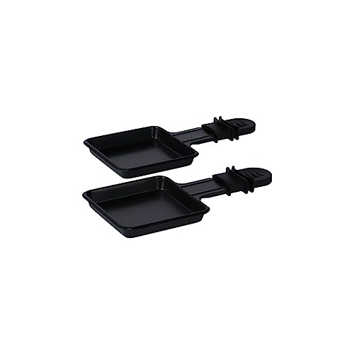 Rotel Lot de 2 Poêlons à Raclette, Duo Poêlons pour Appareil à Raclette, PTFE, 18,5 x 9 x 1,5 cm, Noir