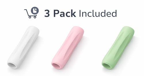 Image of Mizi [3 Pack] Apple Pencil Silicone Comfort Grip Holder Compatible with Apple Pencil Pro (2024), USB-C (2023), 2nd & 1st Generation - (White, Green, Pink)