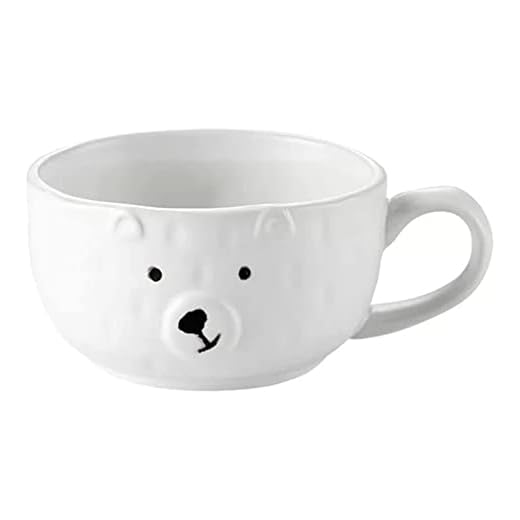 Tazas gigantes for el desayuno, ensaladera, taza de sopa de cerámica, contenedor de taza de sopa único Tazones de sopa de té y café, taza de desayuno de cerámica pequeña, tazón de cereal de dibujos an
