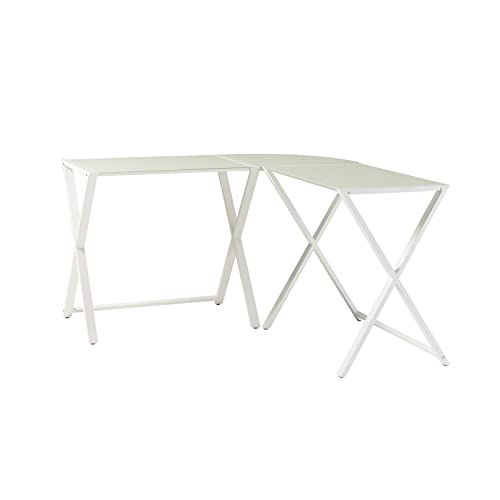 SpaceSaving White Glass Top Desk Is A Sleek Addition To Any Home Office