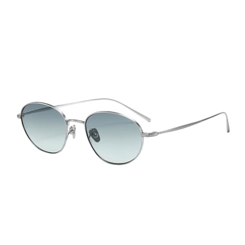 Lunettes de soleil rondes polarisées en titane pour femme anti UV400 haute protection
