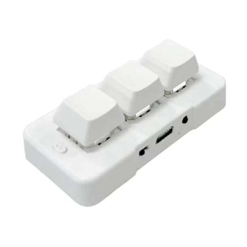 Clavier mécanique 3 touches sans fil 2.4G pour macros multimédia et jeu OSU blanc MK321G