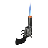 Revolver-Style Torch Lighter – Single Jet Flame Refillable Windproof Torch for Candles, Camping & Collectibles (NO Fuel Included)