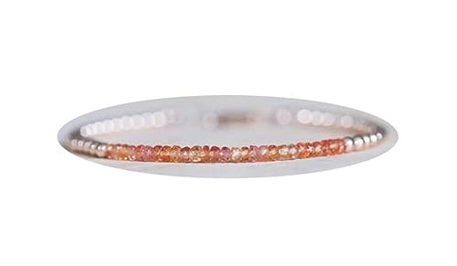 Bracelet saphir Padparadscha 2,5mm en argent 925 minimaliste LKBEADS