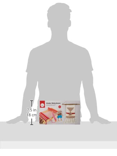 Rayher DIY Holz Kinder Webrahmen Set, Webbreite 16,5cm, Schulwebrahmen für Kinder,Erwachsene, inkl. Webschiffchen, Webkamm mit Zubehör, zum Weben & Gestalten, 7202200, Natur, 18,5x29cm