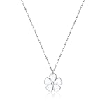 SLUYNZ 925 Sterling Silver White Floral Choker Necklace for Women Teen Girls Flower Pendant Necklace Chain for Summer Spring (A-SILVER)