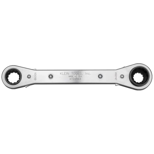 Klein Tools KT223X4 Lineman's Ratcheting 4-In-1 Box Wrench, Made in USA, 1/2-, 9/16-, 5/8-, and 3/4-Inch Sockets by KLEIN TOOLS - Image 4