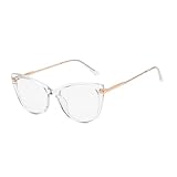 Armação de Óculos Proteção De Luz Azul Descanso Telas Feminino Estilo Gatinho Delicado (Transparente)