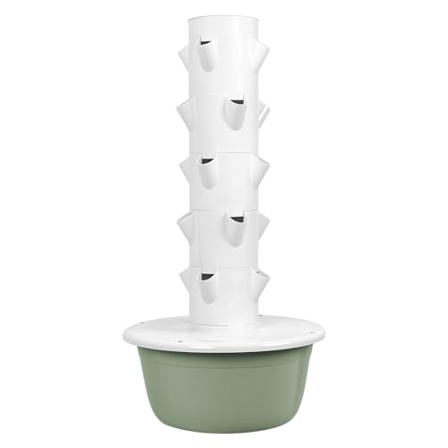 Torre hidropónica, sistema de cultivo hidropónico en torre, jardinera vertical, kit de jardín inteligente para interiores, kit de sistema de cultivo hidropónico en torre con bomba y tanque de agua móv