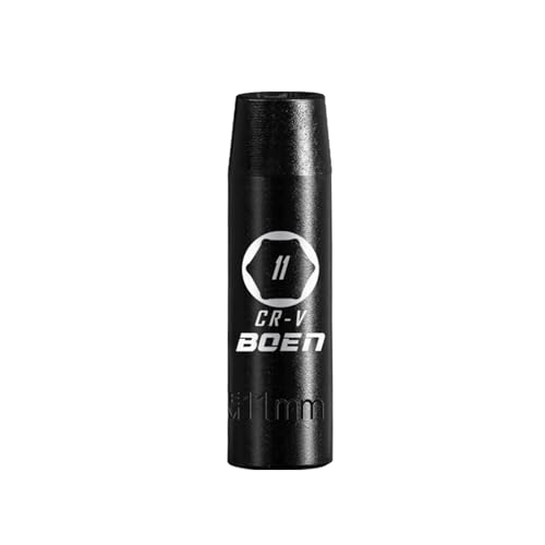 BOEN 3/8″ Drive Deep Impact Sockets, Premium Impact Socket, 11mm Socket, Metric,6 Point, Cr-V Steel with Laser Marking – Strong and Durable