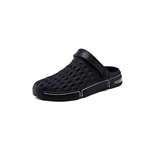ETZRYSYB Sandalias de goma para hombre, transpirables, ajustables, antideslizantes, para playa, para caminar, negro, 42 (feet 26cm)