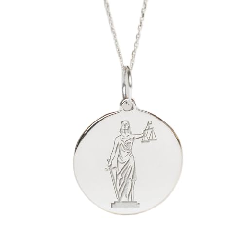 Collier Dame Justice argent 925 à porter au tribunal ou en révision