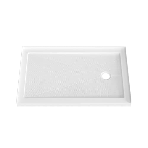 Image of DeerValley 48 inchL X 30 inchW Right Drain Shower Base in White