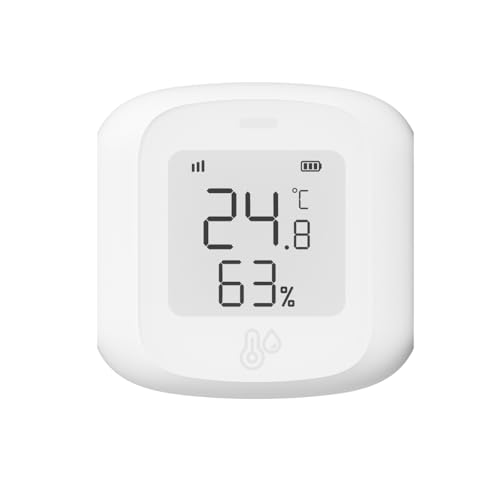 Haozee Wifi Temperatur- und Feuchtigkeitssensor,Indoor Hygrometer Thermometer mit LCD-Display,Unterstützung APP Remote Monitor,Flexible Installation