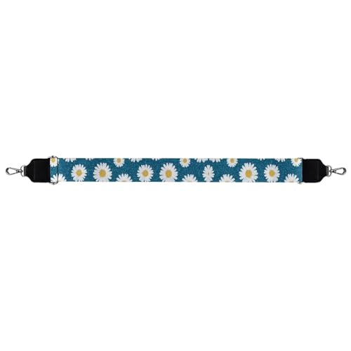 Image of TODIYADDU White Daisies Crossbody Strap with Metal Buckle Strap for Purse Wide Purse Straps Replacement Crossbody Long Crossbody Strap Bag Strap Crossbody Guitar Bags