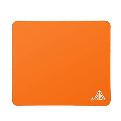 Image of SOLAKAKA EP9 FPS Gaming Mouse Pad- 4MM Thick17.7 x15.7 (400x400mm), Orange Mouse Pad, Micro-Woven Precision Surface, Non-Slip Rubber Base, Stitched Edge- FPS,MOBAs,RTS,MMO