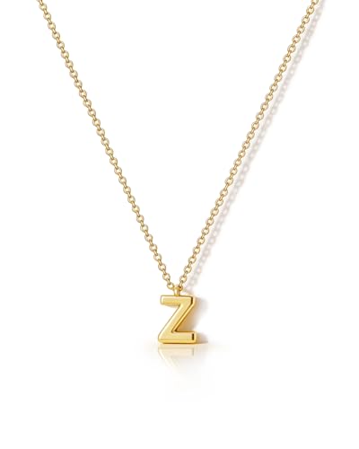 Image of HANLI Initial Necklace Women Girls - 14k Gold Plated Dainty Letter Necklace Alphabet Z Necklace Personalized Monogram Name Necklace Gold Birthday Gifts for Her Teenage Jewelry