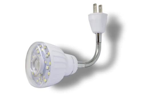 Shopn5 Led Motion-Activated Directional Rotating Flexible Sensor Dusk To Dawn Night Light Ac Outlet Plug-In Wall Stair Lamp Indoor 360° Bedroom Hallway Stairway Garage Basement Corridor #TOP3