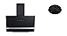 Produktbild respekta Umluftset_CH24060SAM+MIZ1000 Dunstabzugshaube Schräghaube kopffrei schwarz 60 cm + Aktivkohlefilter