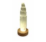 HEIMTEX Selenit-Bergheil kristalle steine lampe – USB-LED-Farbwechsel-Selenitlampe in 3 Größen - 30cm Metaphysischer Selenit-Steinkristallturm, geeignet für Reinigung, Meditation und Heimdekoration