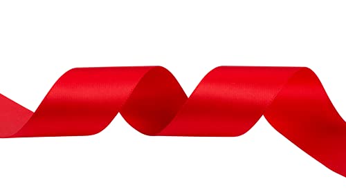 Fondersy 38mmX 91M Double Faced Satin Ribbon Red Polyester Ribbon for Gift Wrapping Wedding Decoration Floral Arrangement Crafts - Image 3