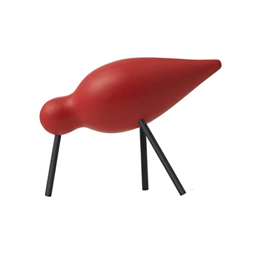 Normann Copenhagen - Holzvoge, Dekovobel - Shorebird - Eichenholz - Farbe: Red - 11 x 15 x 5,5 cm - Größe: Medium