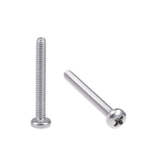 Image of TA-VIGOR M2.5 x 20mm Phillips Pan Head Machine Screws, 60Pcs 304 Stainless Steel Fully Threaded Cross Head Fastener Bolts, Metric Machine Screws for Electronics, Machinery, Equipment, Repairs