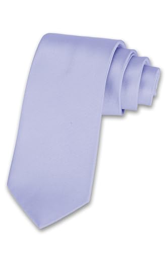 Forony Mens Necktie Solid Pure Color Plain Ties Formal for Men 3.158 CM for Business and Wedding Lavender