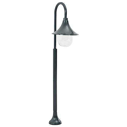 vidaXL Lampadaire Jardin E27 120 cm Aluminium Vert Foncé Éclairage Lamp Chemin