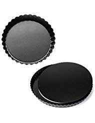 MJ Kitchen 2 Pack 11 Inch Removable Bottom Tart Pan, Quiche Pan, Pie Pan with Removable Base, Non-Stick Tart Pie Quiche Baking Dish
