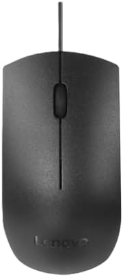Lenovo USB-C Wired Mouse, Full Size, Ambidextrous Design, Black, Ergonomic Shape, Precision Sensor, Plug-and-Play for Right and Left-Handed Users, Durable Performance Gaming PC