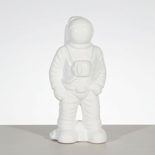 Figurita astronauta moderna de cerámica blanca 12 pulgadas