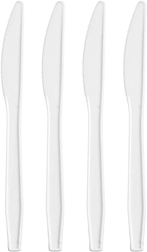 Nicole Fantini Medium Weight White Disposable Plastic Knife Collection: Qty 50