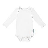 PurComfy Supersoft Long Sleeve Baby Bodysuits, Premium Bamboo Rayon Bodysuits Unisex Boy Girl White Bodysuit 18-24 Months