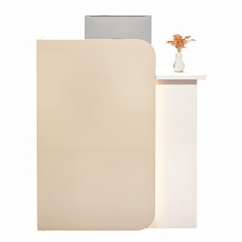 Braun & White   Mostrador de recepción con cajón con cerradura | Estación de pago ideal para tiendas minoristas y tiendas de conveniencia | Superficie espaciosa para ropa y más