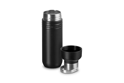 Image of Le Creuset Stainless Steel On The Go Water Bottle, 16 oz., Licorice