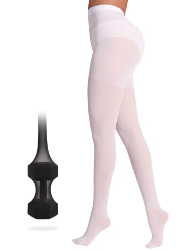 Image of Extremely Durable Sheer Black Tights for Women Ultra Strong Control Top Pantyhose with Reinforced Toes