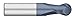 Titan TC11301 Solid Carbide End Mill, Stub Length, 2 Flute, 30 Degree Helix, Ball Nose, AlTiN Coated, 1/64" Size, 1/8" Shank Diameter, 1-1/2" Overall Length, 0.023" Cutting Length